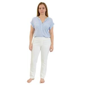 Belle by Kim Gravel Women's Ponte Straight Leg Pants - Cream - Size 8 - NWT